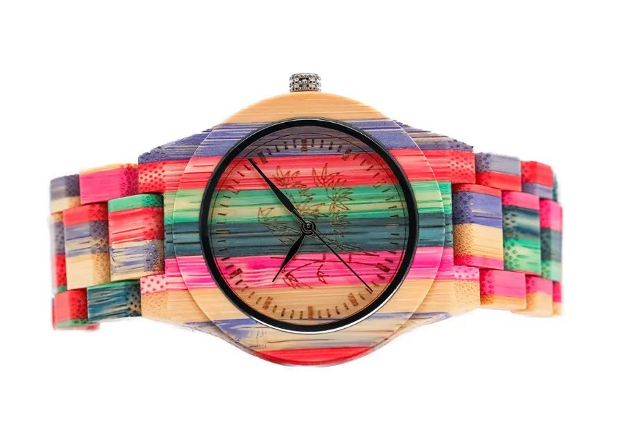 SHIFENMEI Merk Herenhorloge Kleurrijke Bamboe Mode Sfeer Horloges Milieubescherming Eenvoudige Quartz Watches259O
