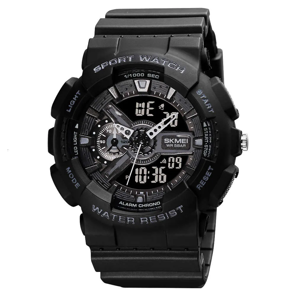 Skmei LED Digital Thock Men التناظرية Quartz Black Gold Gold Electronic Watch Maschulino G Style Plastic Plastic Watch253H