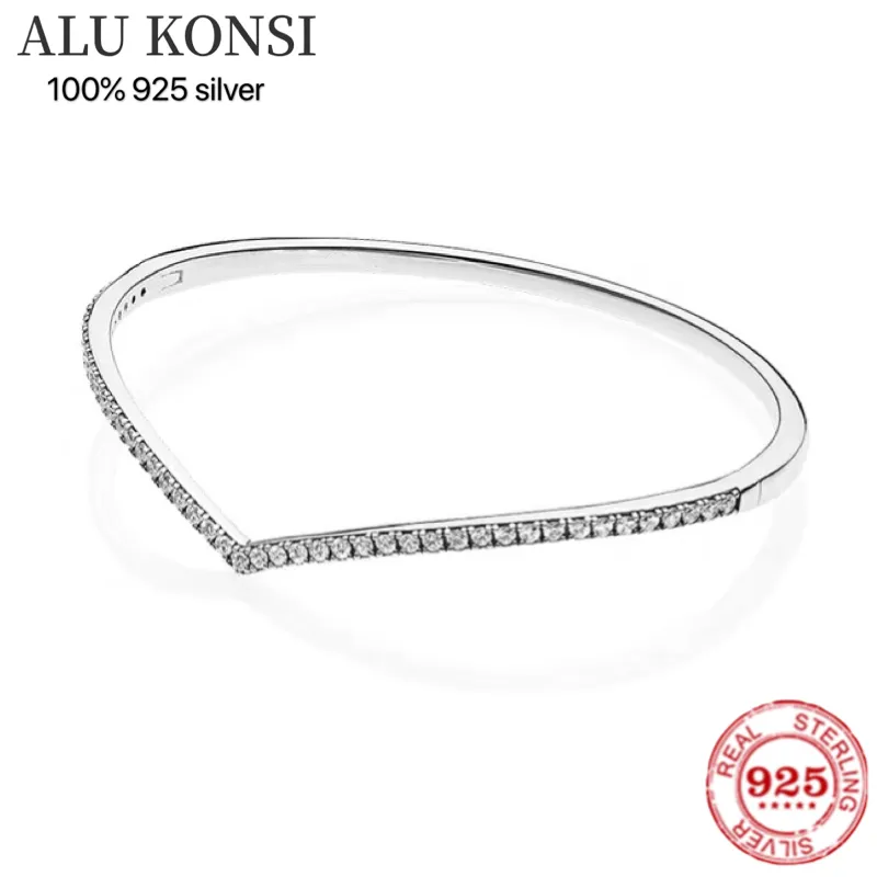 Braccialetto pan di lusso in vero argento sterling 925 donna Bracciale a catena serpente Fascino autentico gioielli fai da te di alta qualità