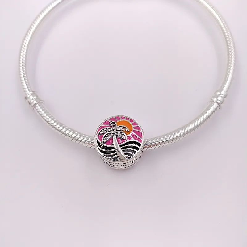 charms for jewelry making kit Tropical Sunset pandora 925 sterling silver beaded bracelets women mens bangle chain pendant couples necklace distance 792116ENMX
