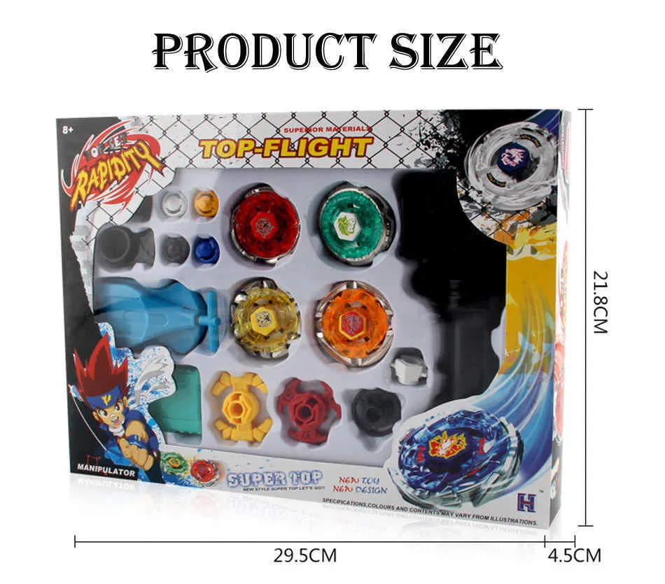 Beyblades Metal Fusion Toys pour ensemble de jouets de rotation 4D Beyblades brust avec double lanceur main enfant cadeau 2108039367146