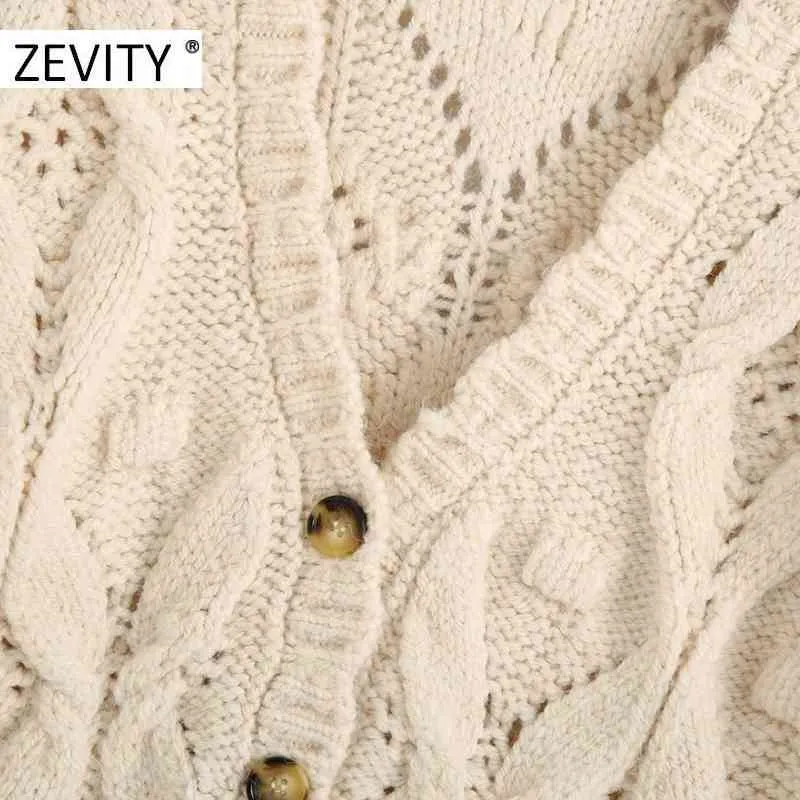 Kobiety Moda V Neck Butterfly Rękaw Twist Knitting Casual Slim Sweter Kobieta Hollow Out Breasted Tops S373 210420