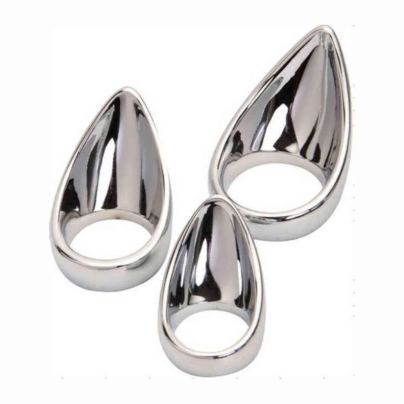 NXY Cockrings 3.8 cm Metal Gözyaşları Cock Halka Dil Şekli Penis Yüzük Yapay Penis Kafes Horoz ve Top Erkekler Için Seks Oyuncakları Yetişkin Ürün 1124