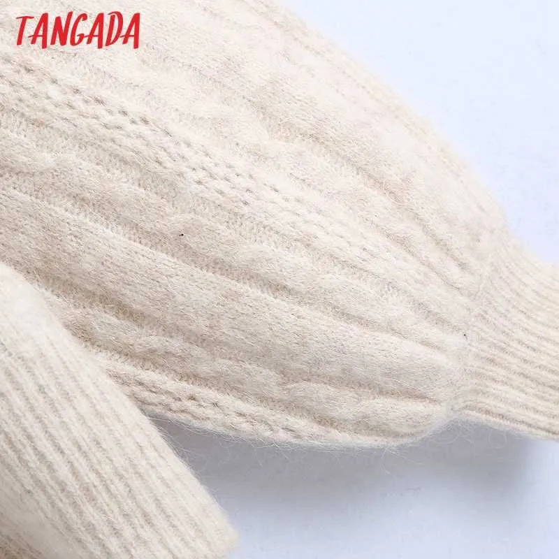 Tangada Fashion Fashion Peter Pan Collar tricoté pull-paille