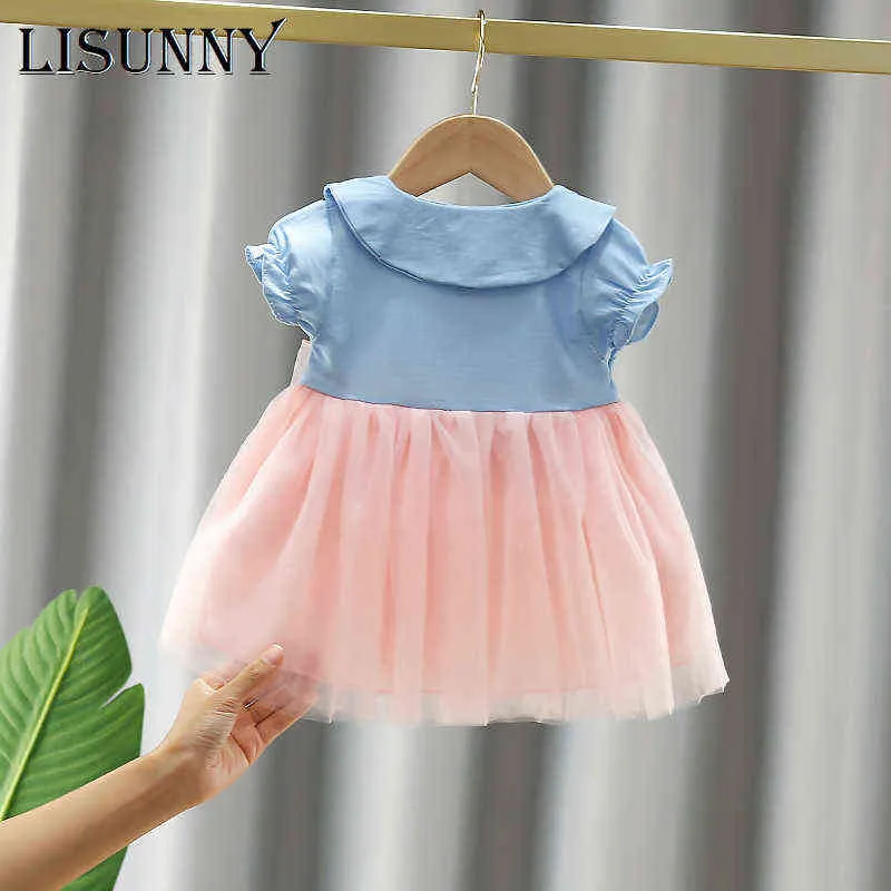 LISUNNY Girls Baby Princess Dresses New Toddler Polka Bow Lace Vestidos Newborn Infant Lace Sweet Clothing Casual Costumes 0-4y G1129
