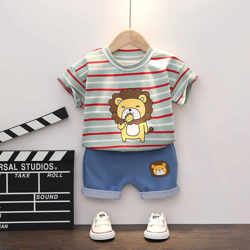 Vêtements pour enfants pour garçons nouveau-né costume de sport mignon bébé tenue survêtements enfant en bas âge vêtements pour bébés ensemble première année nouvel été G1023