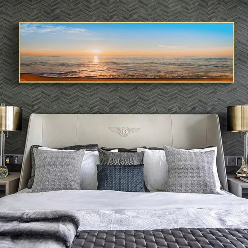 Mer vague affiches décor à la maison coucher de soleil lever du soleil toile peinture mur Art photos pour salon chevet paysage imprime peintures