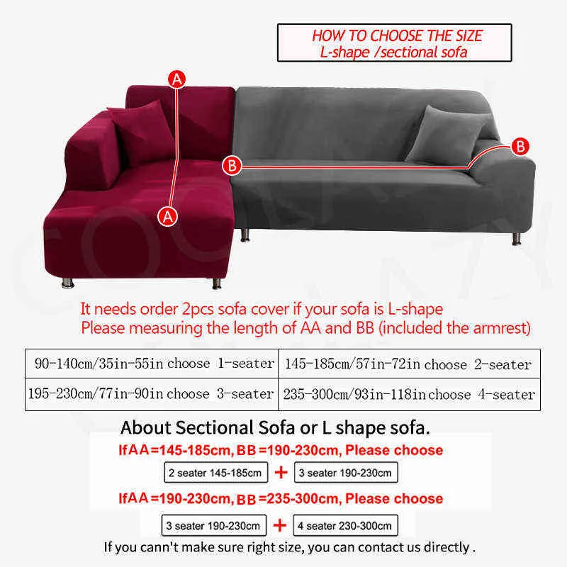 Chaise Longue Sofa Cover L-shaped Needs Order Stretch Universal Corner Sectional Slipcover 211116