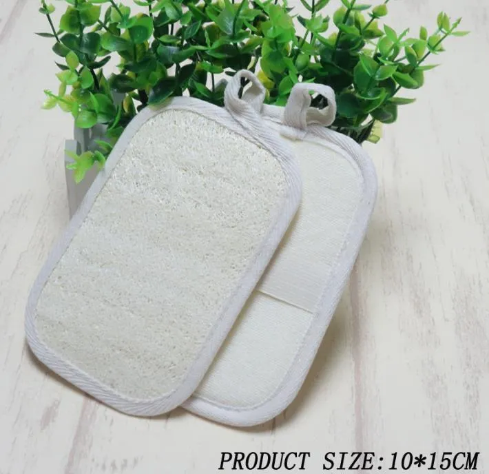 10*15cm Exfoliating Loofah Pads Bath Scrubber Sponge Natural Luffa And Terry Cloth  4" X 6" Wholesale