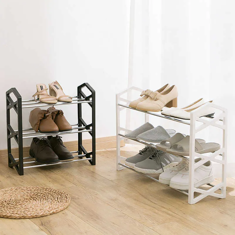 Simple Multi Couches Shoe Rack Dortoir Étagères Ménage Salon Détachable Space-Saving Support En Métal Organisateur Accessoires 210811