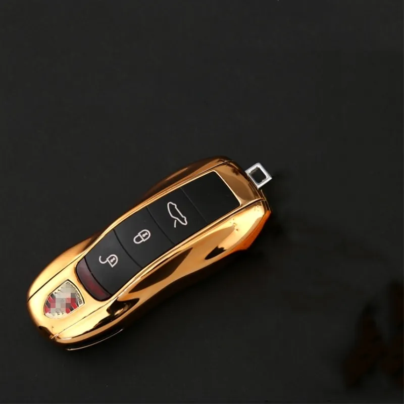 Espejo dorado para coche, funda para mando a distancia, carcasa para llave, reemplazo para 911 Carrera Panamera Boxster Cayman Cayenne Macan