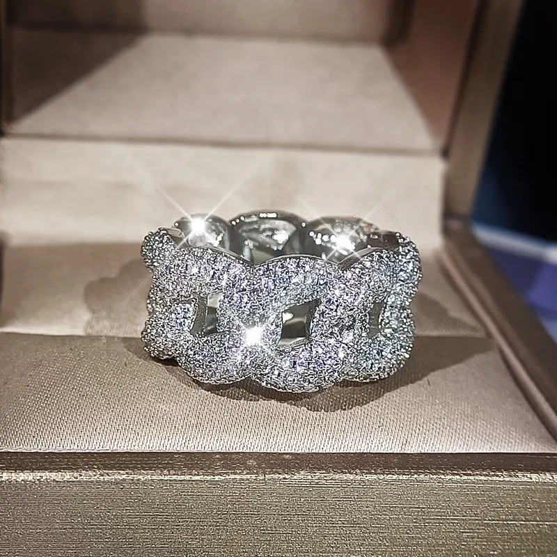 DIWENFU-Anillo de compromiso de oro de 14K para hombre y mujer, joyería de plata fina 925, joyería de boda, anillo de oro de plata esterlina