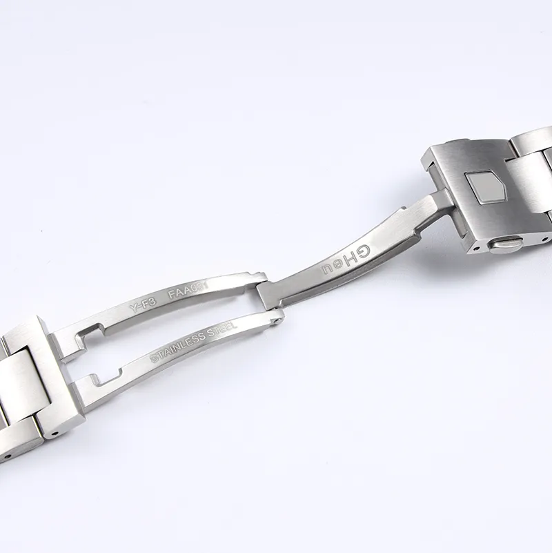Armbandsrem för taggheuer -serien Solid rostfritt klocktillbehör Band 22mm Steel Silver Matte Texture2583