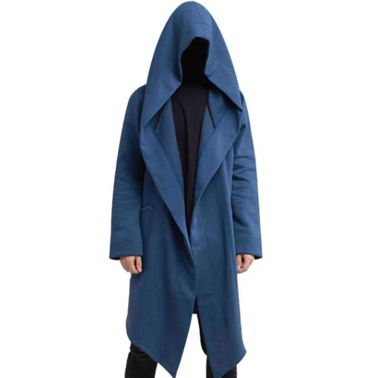 Mens Robe Hooded Cloak Winter Mode Losse Pocket Warmer Jas Lange Mouwen Casual Comfy Warm Uitloper Y1106