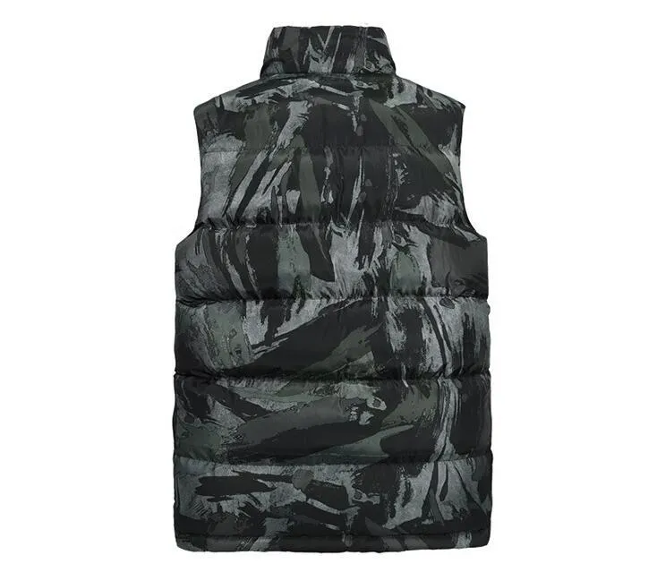 Elegante gilet mimetico da uomo invernale giacche calde senza maniche vintage gilet mimetico uomo militare casual taglie forti Veste Homme 7XL 210524