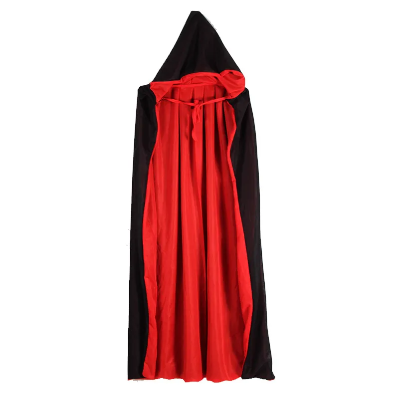 Cadılar Bayramı Cosplay ile Şapka Cloak Vampire Büyücü Kostüm Kırmızı Siyah Çift Katmanlı Pelerinler Hallowmas Kostümleri Parti Giysileri BH4898 Tyj