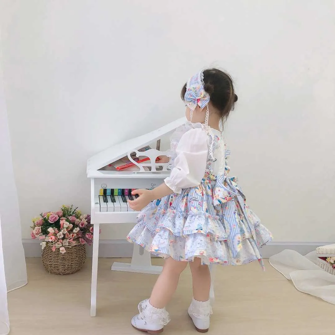 Tjej Spanska Princess Dresses Baby Turkiet Boutique Ball Gown Toddler 1: a Böbler Baptism Party Dress Spädbarn Skriv ut Vestidos 210615