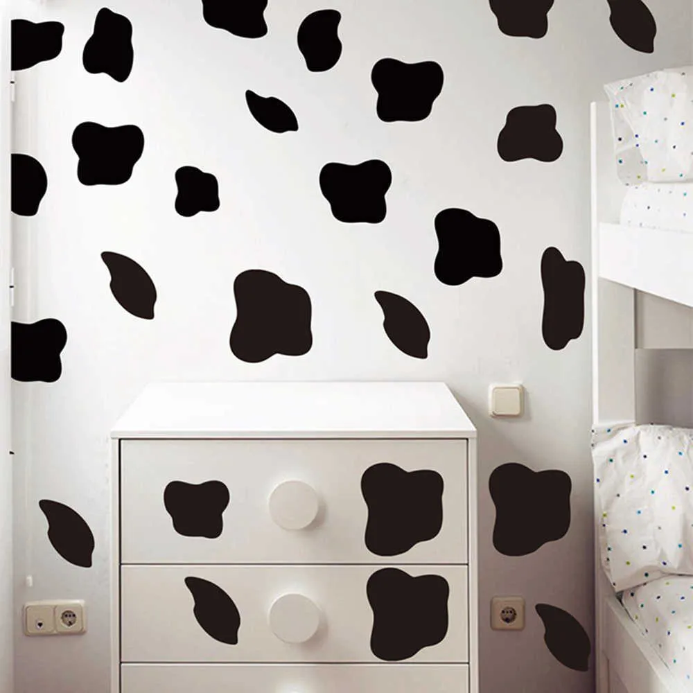 50 Pcs Cow Spot Polka Dot Wall Sticker Bedroom refrigerator Cute Cow print Spot Dot Wall Decal Fridge Kids Room Vinyl Decor (3)