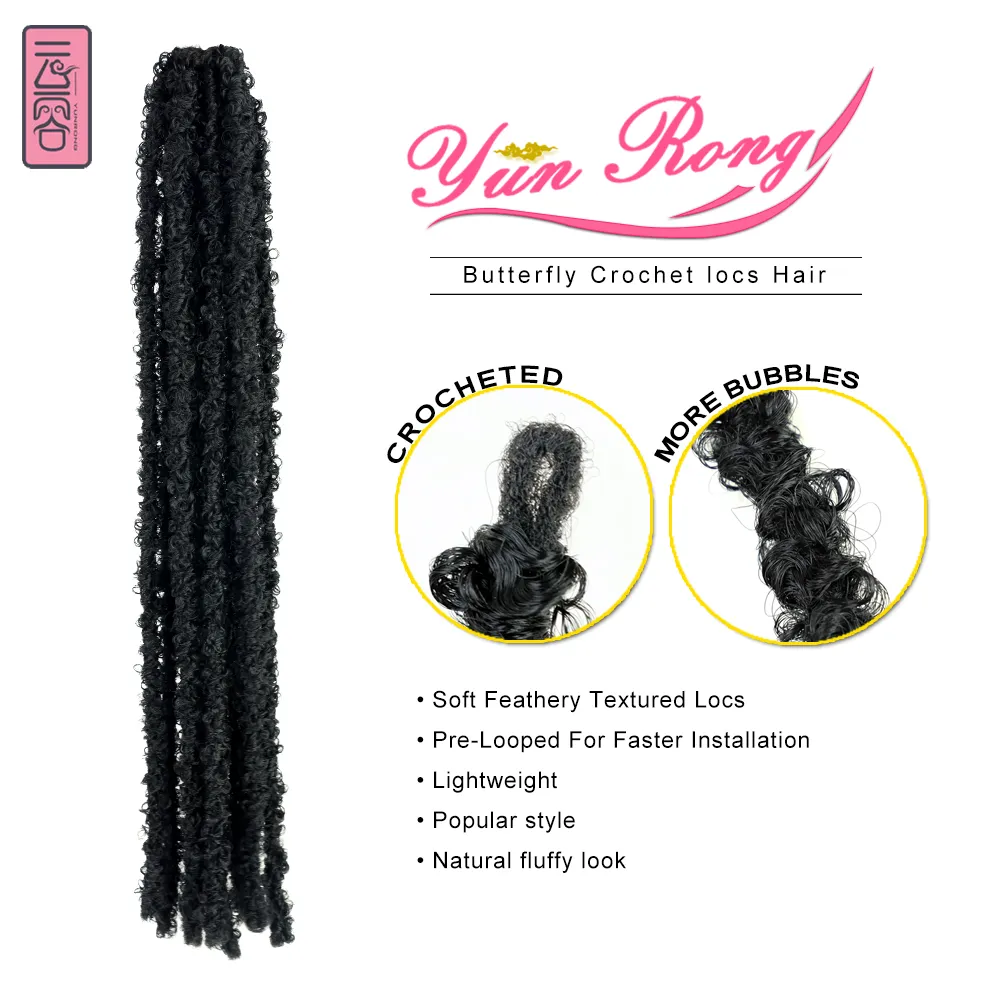 18 pouces papillon Locs synthétique Nu Crochet tresses cheveux Passion torsion sénégalaise Extension de torsion pour les femmes noires Faux