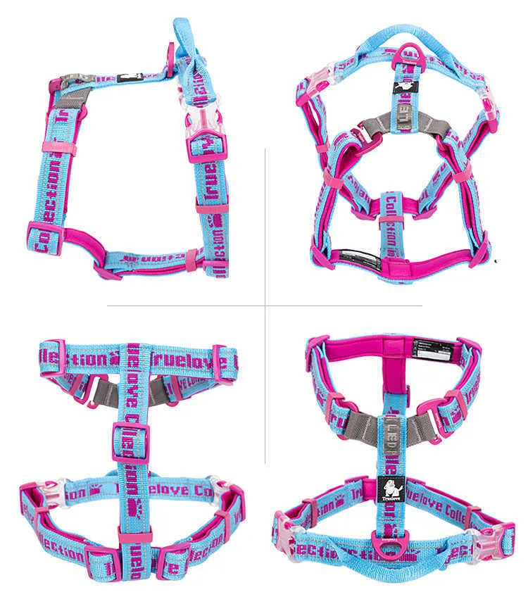 Soft Padded Dog Harness Easy on And Off Nylon Adjustable Car Harness Belt Reflective for Outdoor Training Walking Pet Supplies 211006