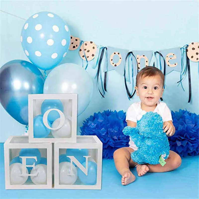 Baby 1st Birthday Decorations First Birthday Happy Birthday Balloon Banner  Boxes With ONE Letter For Baby Shower Boy Girl 1 Year Old Birthday Backdrop  211122 From Kong09, $10.78