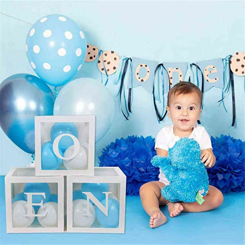Decoraciones de baby shower para niño recién nacido 4 cajas de baby shower  60 globos 4 luces LED de cadena / decoraciones de baby shower -  México