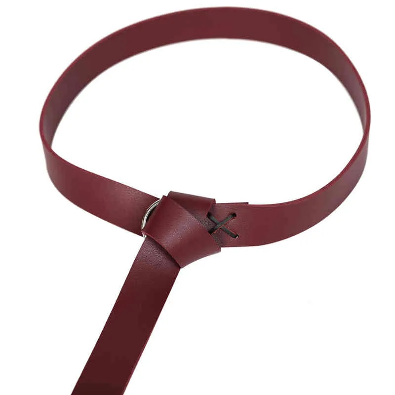 Medeltida läder Viking Cowhide Rope Belt Larp Renaissance Belt oring6020303