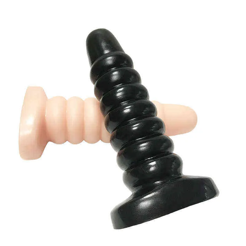 NXY Dildos Anal Brinquedos Super Grande Threaded Vestibular Plug Para Homens e Mulheres Masturbação Dispositivo Soft Expansão Externa Diversão Adult Products 0225
