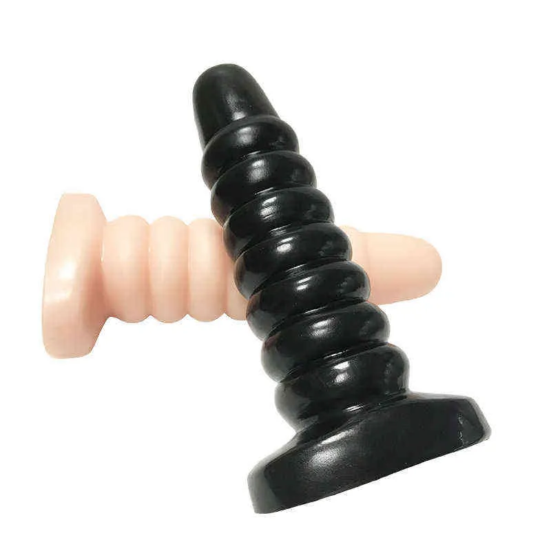 NXY Dildos Anal Toys Super Large Threaded Vestibular Plug for Men and Women Masturbation Device Soft External Expansion Fun Adult Products 0225