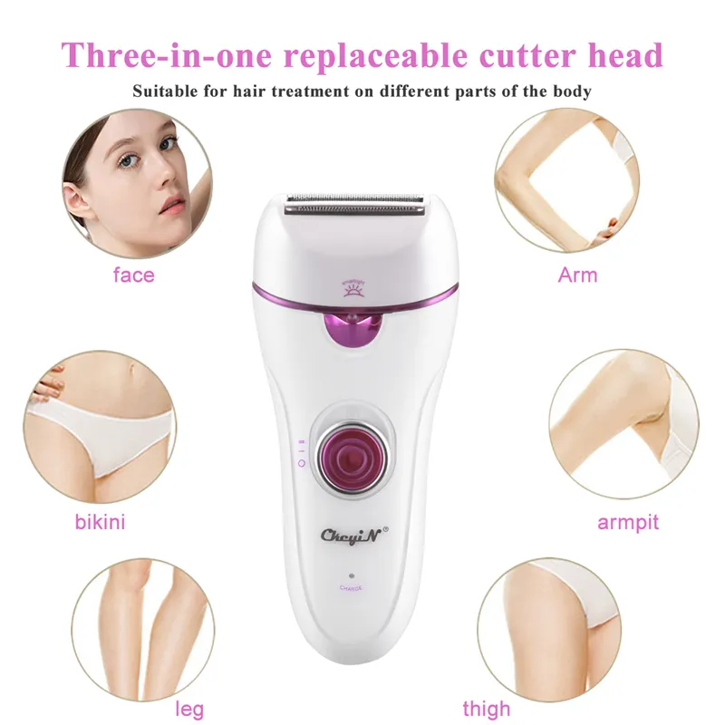 3 in 1 Lady Shaver Epilator Elektrische Scheren Haarverwijdering Vrouwen TRIMMER BIKINI LICHAAMHEID DEPILATOR SHAVER CALLUS REMOVER FOOT CARE