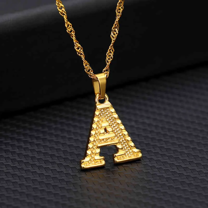 Neue Mode A-Z 26 Anfangsbuchstaben Anhänger Halskette für Frauen Gold Alphabet Kette Anhänger Halskette Schmuck Weihnachten Geschenke bijoux