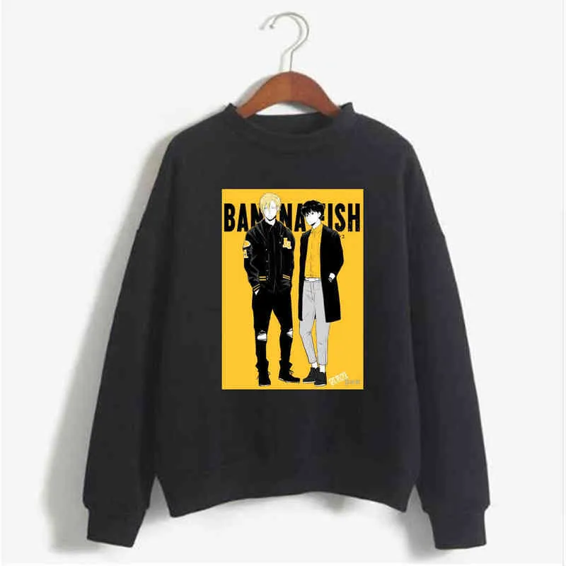 Ny Banan Fisk Anime Hoodie Män / Kvinnor Populär mode harajuku Banana Fish Hoodies Sweatshirt Pullover Streetwear kläder h1227