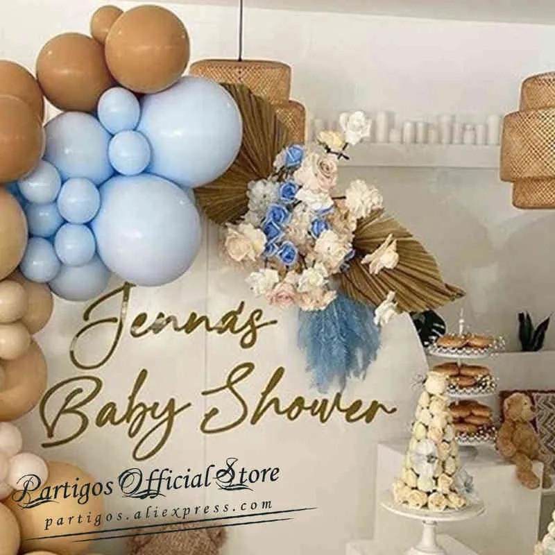 khaki kaffe brun hud färg ballonger garland kit latex ballonger båge baby shower levererar födelsedag bröllopsfest decors 211216