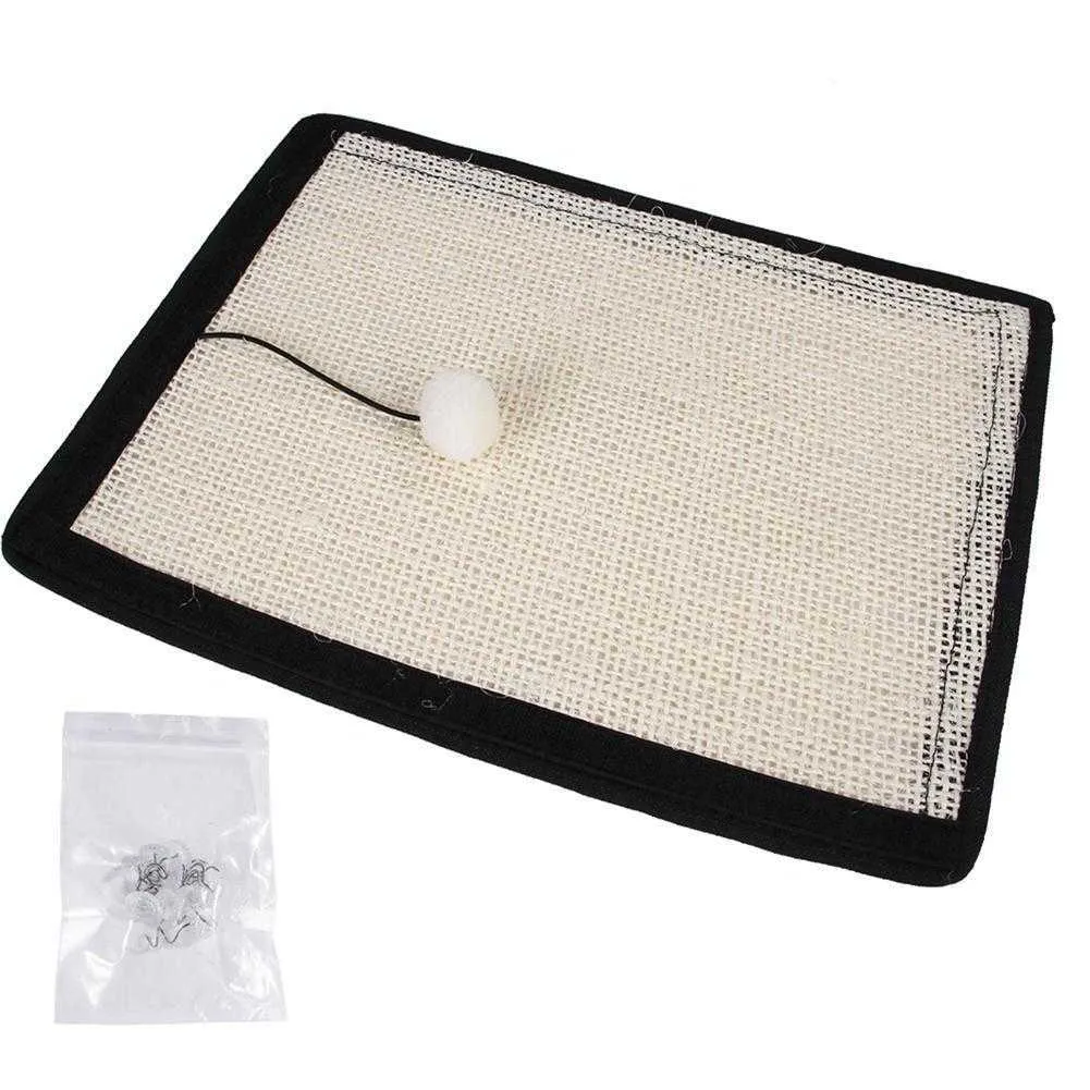 Pet Cat Scratch Guard Mat Sisal Pad Cats Scratching Post Kitten Grinding Claw Scratcher Mat Furniture Sofa Protector Cat Toy 210929