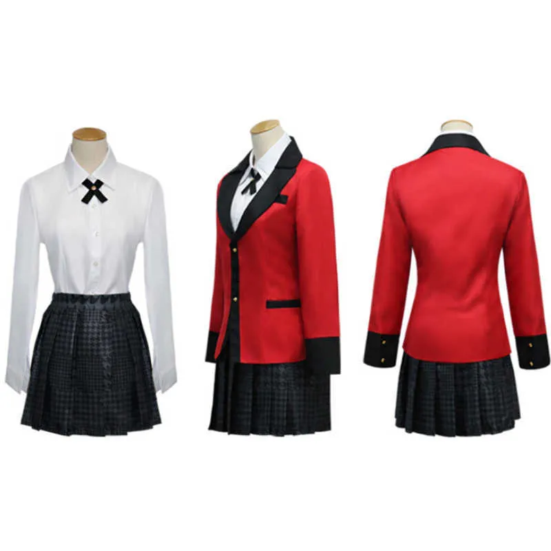 Anime Kakegurui Jabami Yumeko Cosplay Costume étudiant uniforme ensemble Halloween carnaval fête vêtements drôles pour adultes Y0903