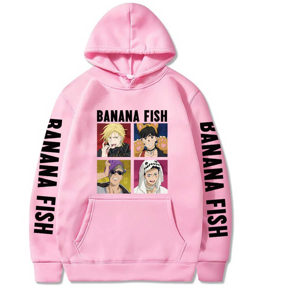 Banana Fish Hoodie Harajuku Streetwear Sweatshirt Hip Hop Uniex Tücher Y0804