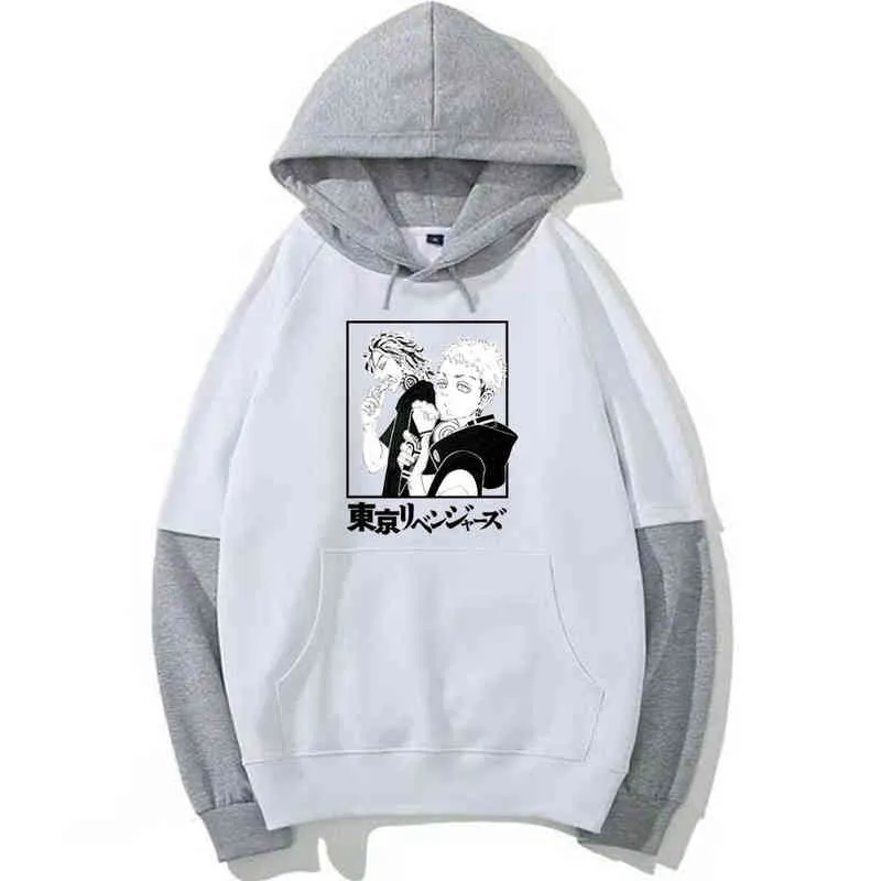 Harajuku Tokyo Revengers Hoodie Japonês Anime Homens / Mulheres Engraçado Sueter Desenhos Animados Desenhos Animados Hip Hop Vintage Roupas Masculino HOWE H1227