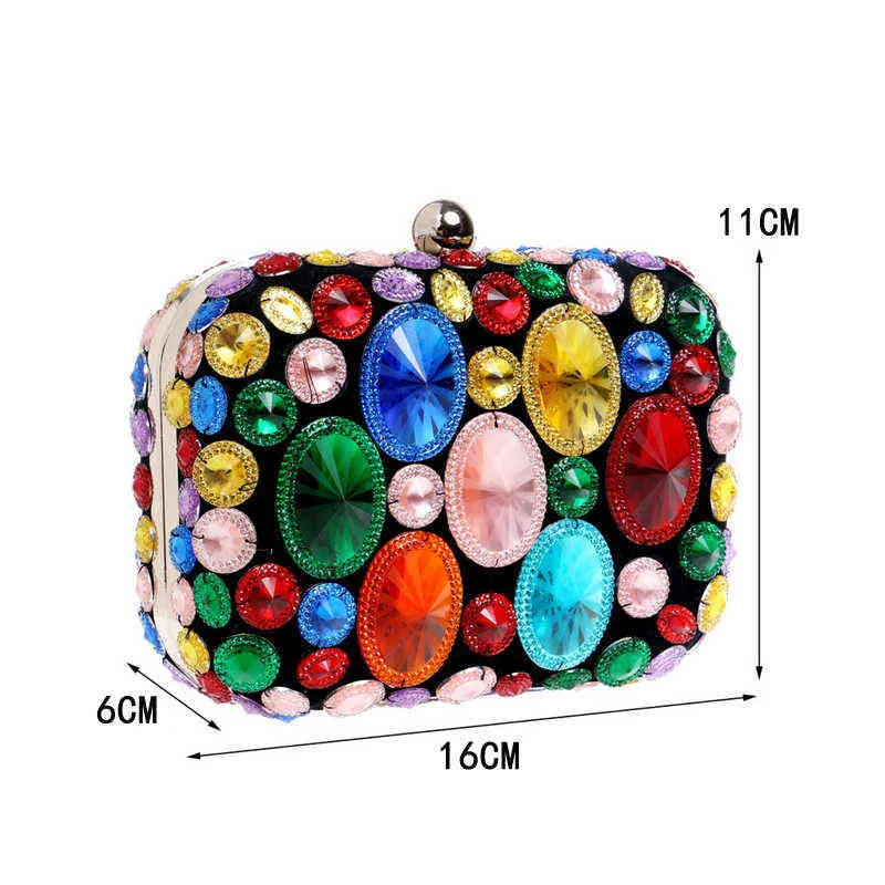 Evening Bags Women Day Clutch with Beading Acrylic Evening Bags for Wedding Bridal Handbags Diamonds Purse Holder 220314