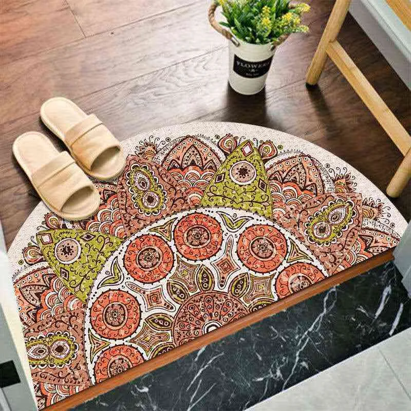 Bohemian Mat Geometrische Semi-circulaire Deurmat Antislip Wasbare tapijten voor Slaapkamer Badkamer Keukendeur RUG Gedrukte Matten 211109