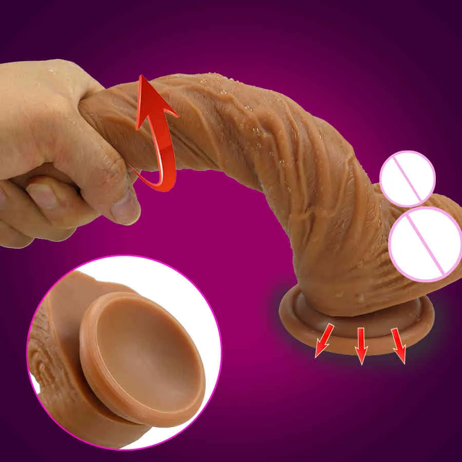 Huid gevoel Realistische Dildo zacht materiaal Enorme Grote Penis Met Zuignap Speeltjes voor Vrouw Strapon Vrouwelijke Masturbatie Y04083999137