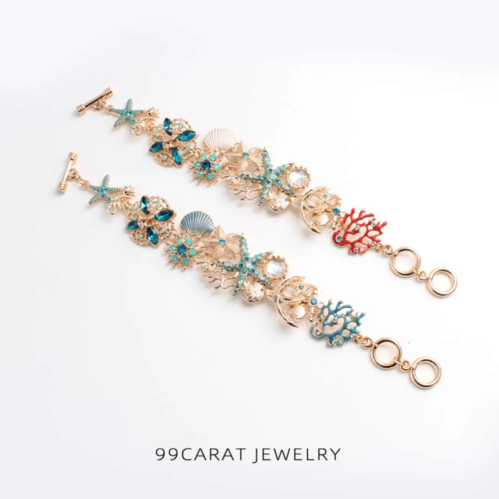 Haute qualité 99 carats bijoux de mode océan étoile de mer corail coquille ancre Bracelet OT3823874