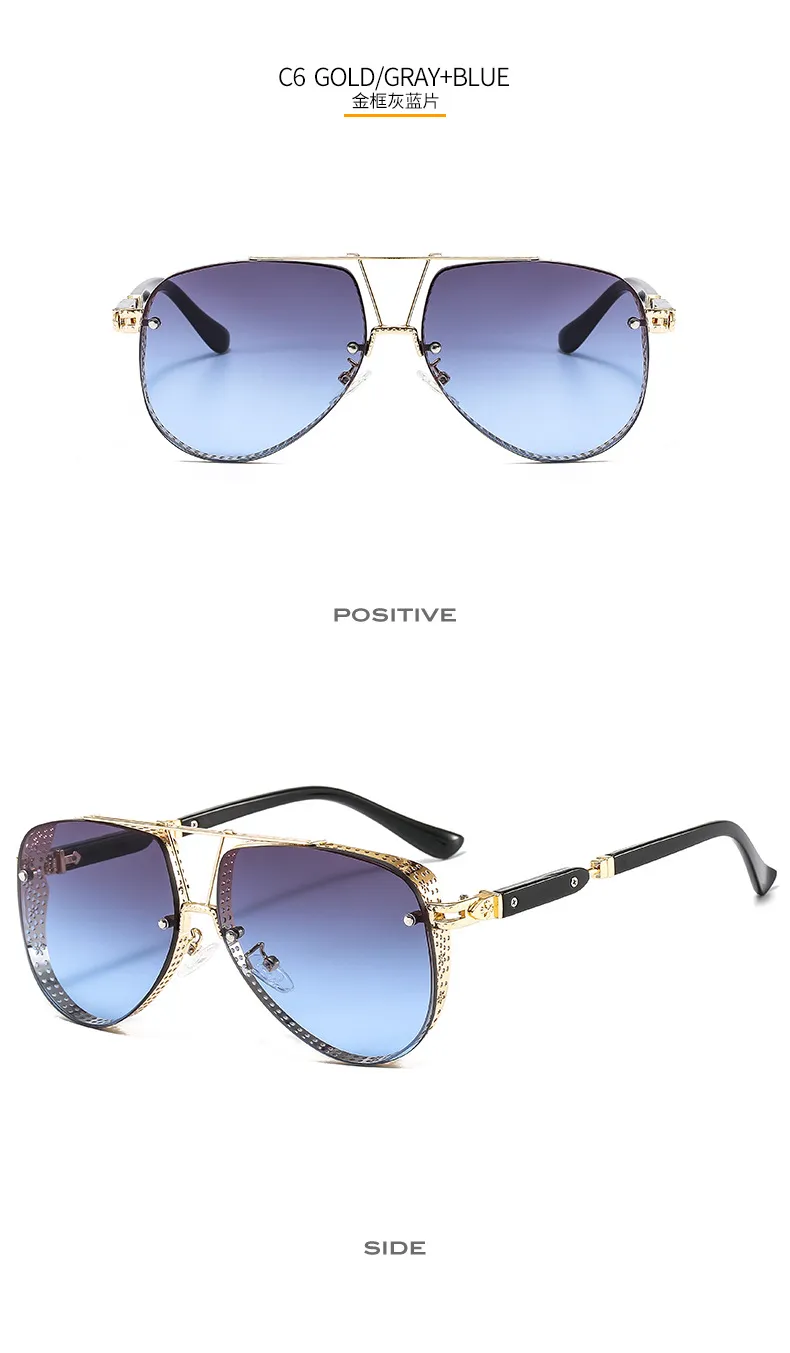 Metal Mesh Dekorativa Mäns Solglasögon Ocean Färgbeläggning Trend European och American Style Sun Glasses