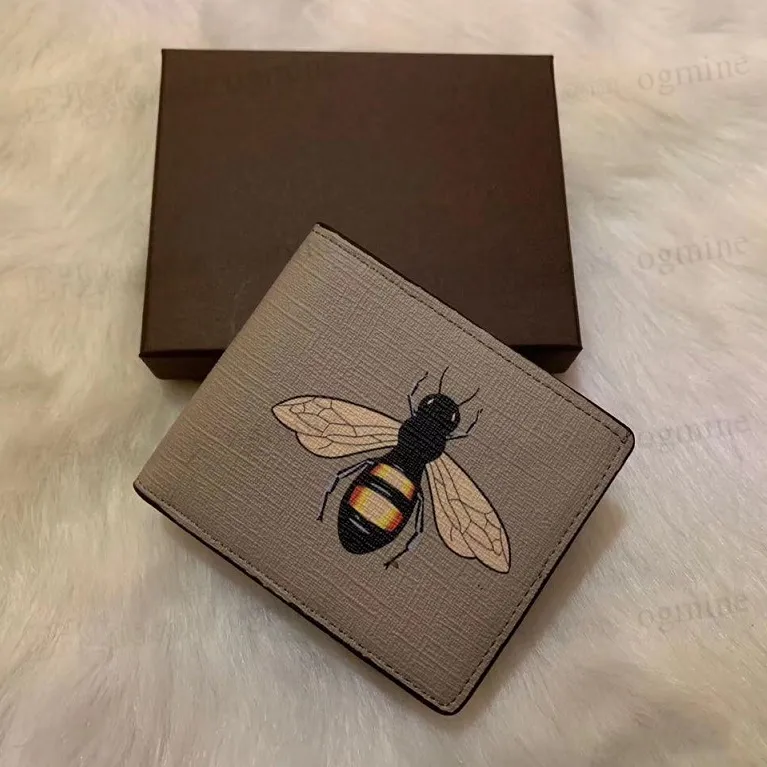 Männer Tier Kurze Brieftasche Leder Schwarz Schlange Tiger Biene Brieftaschen Frauen Lange Stil Luxus Geldbörse Kartenhalter Mit Geschenk Box2895