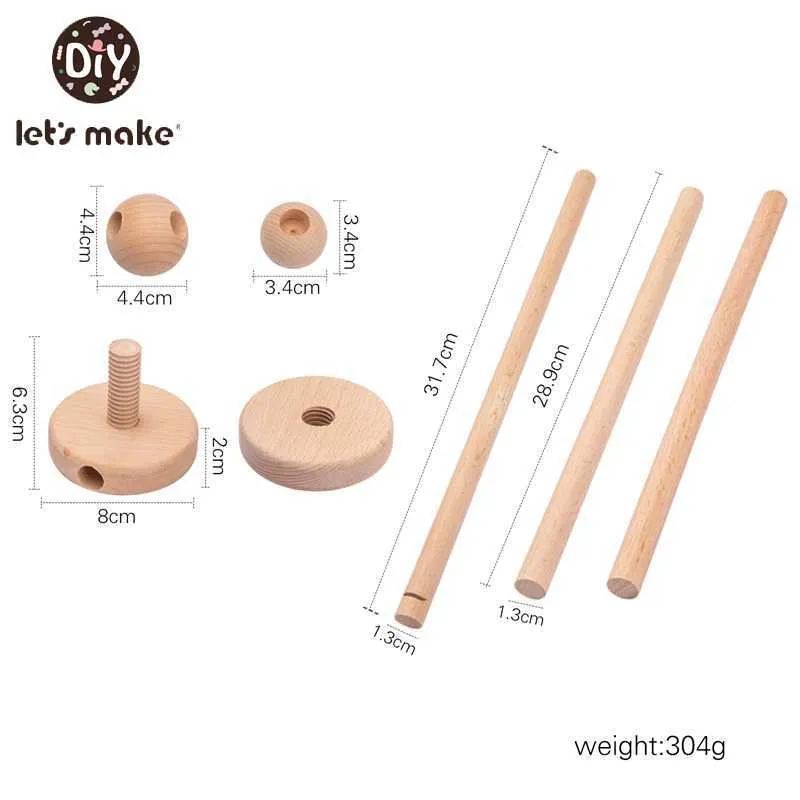 Let's Make Baby Support de cloche de lit en bois Mobile Hochets suspendus Jouet Cintre Lit bébé Mobile Cloche de lit en bois Porte-jouet Support de bras 211021