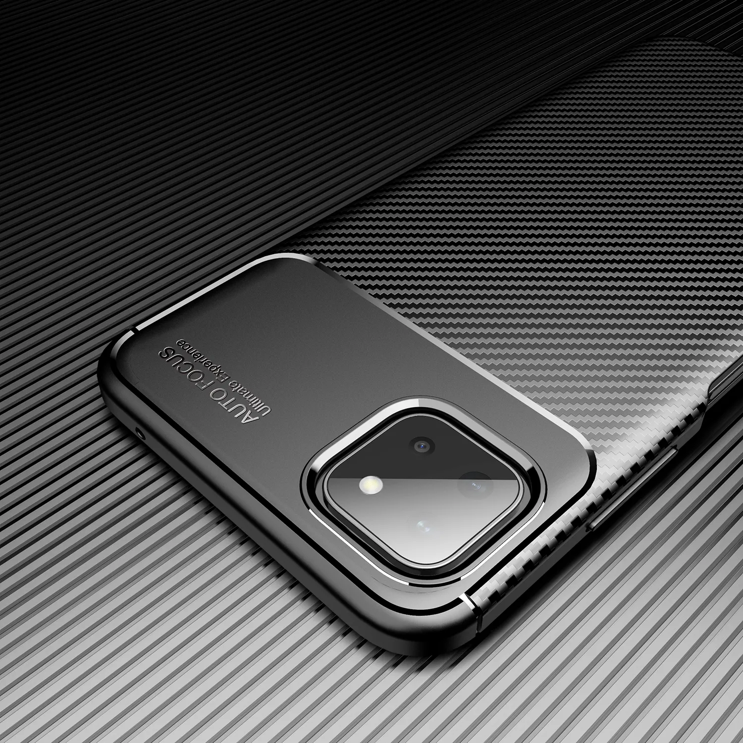 Lyxig kolfiber stötsäkra fall för Samsung Galaxy A22 5G Soft TPU Silikon Bumper Protective Back Cover CapA Coque Fundas