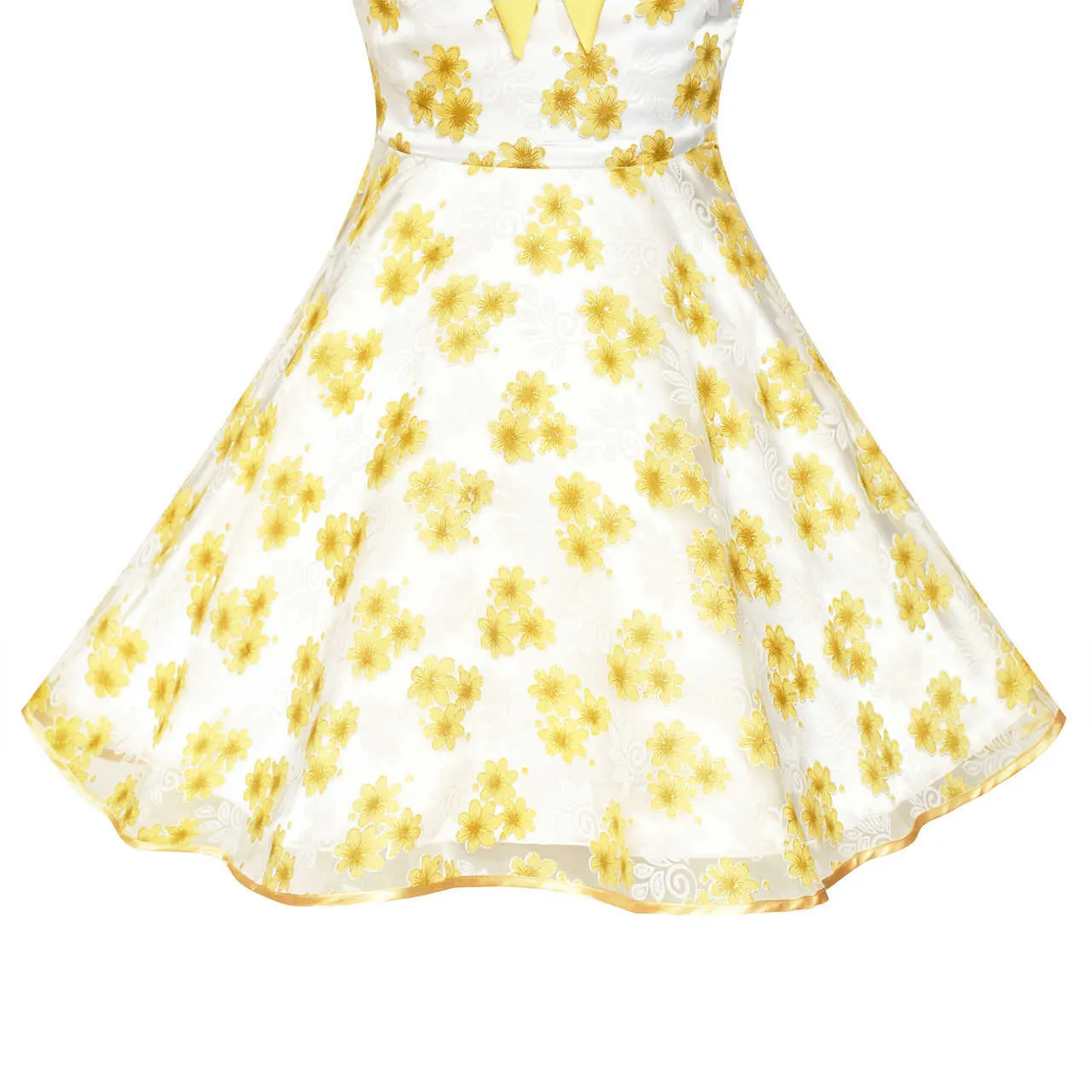 Fleur filles robe jaune demoiselle d'honneur Pageant mariage fête 2020 été princesse robes enfants vêtements robe d'été Vestidos carnaval Q0716