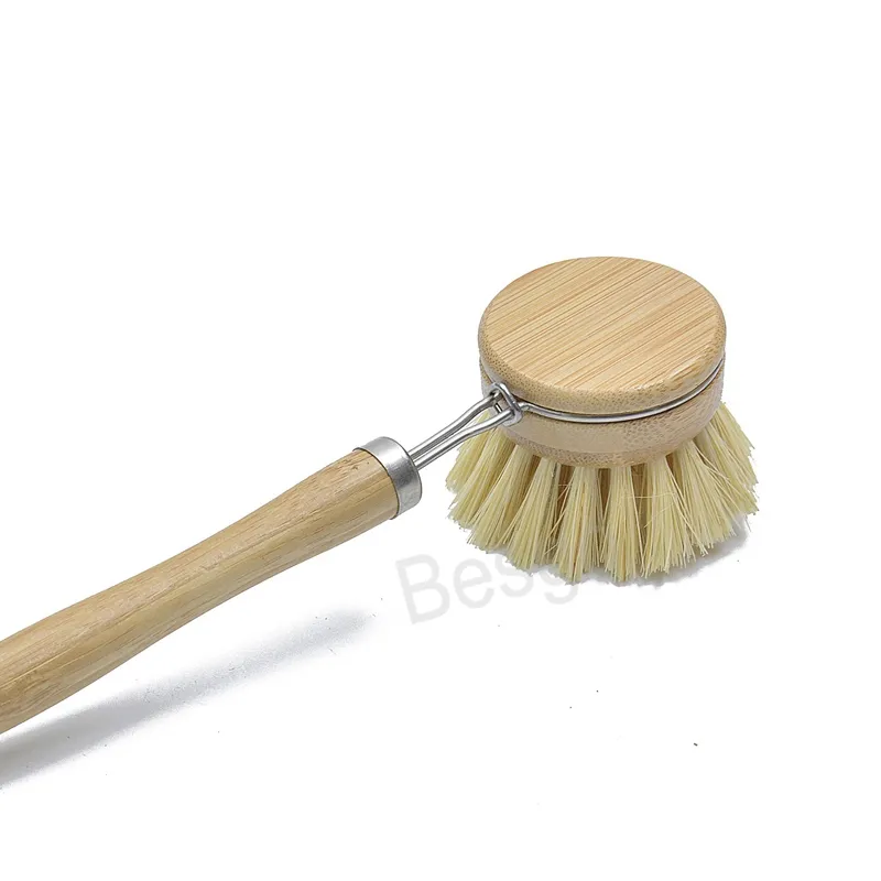Natuurlijke houten lange handvat penseel pot pan schotel kom reinigingsborstels keuken wasborstel multifunctioneel huishoudelijk schoon gereedschap bh6182 tyj