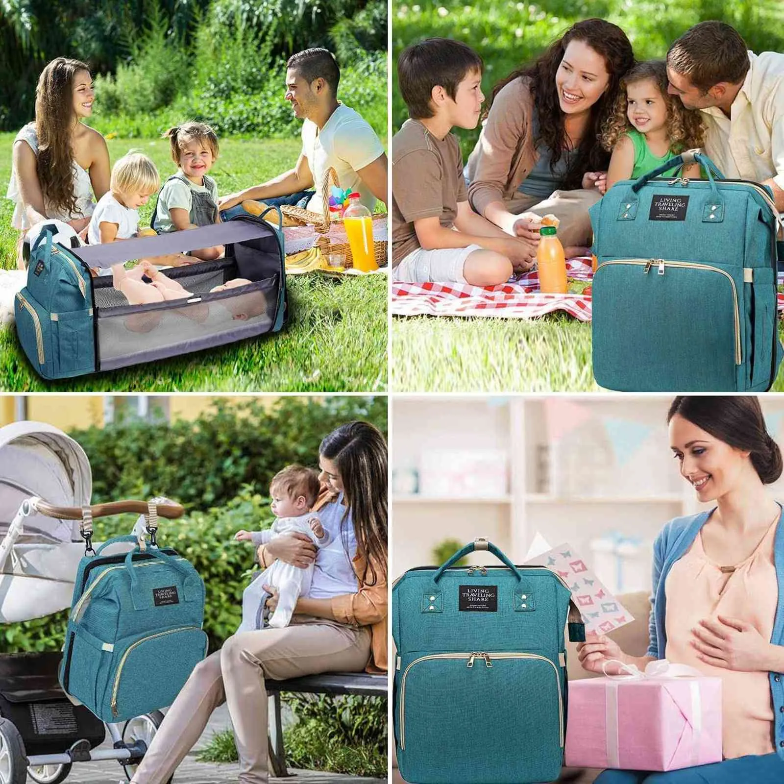 Sac à langer sac à dos avec station à langer sac à langer pour bébé garçons filles avec lit de voyage pliable grande capacité étanche H1110