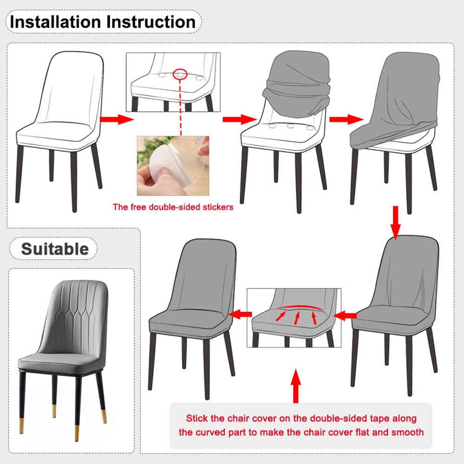 Polar Fleece High Back Chair Cover Stretch Tvätt Bable Dining S Covers Slipcover Kontor Jul Hem 14 Färg 211116