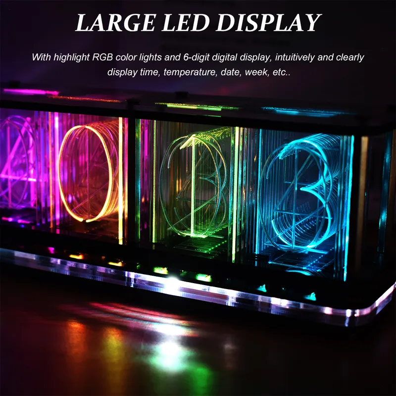 Cyfrowy zestaw alarmowy LED Duża czcionka 6-cyfrowa wyświetlacz elektroniczny luzowy widmo muzyczny Modulel DIY 220311